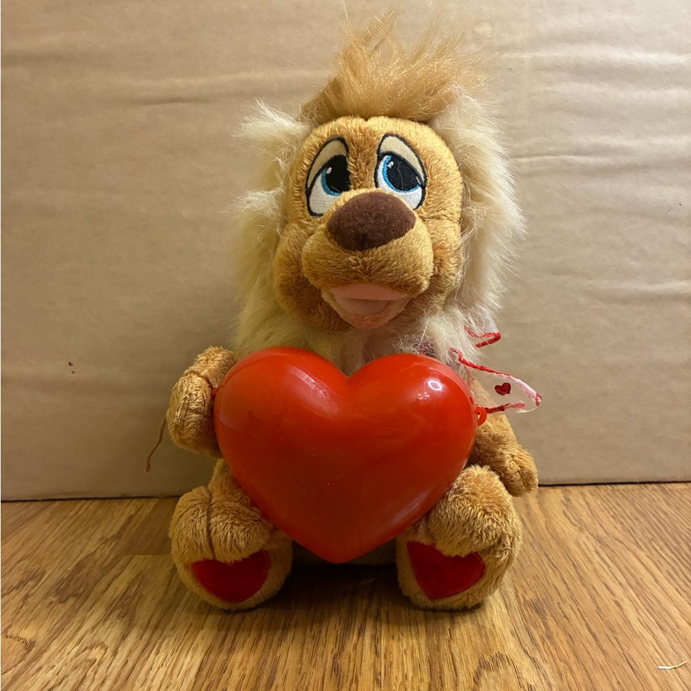 Vintage Kids Of America Singing "Do You Love Me" Valentines Lion Stuffed Animal.